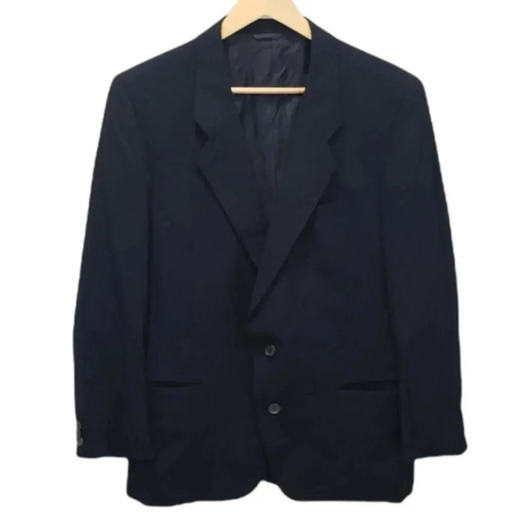 Giorgio Armani Navy Made in Italy Two Button Blazer 42R - Picture 1 of 5